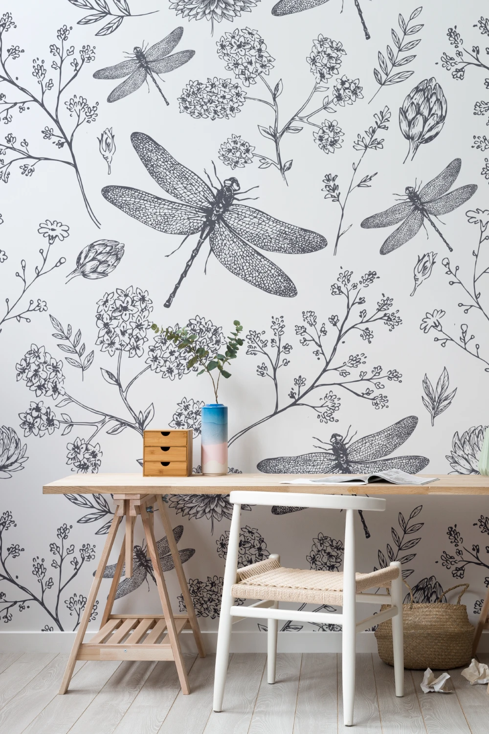 Papier Peint Panoramique Illustration Libellule