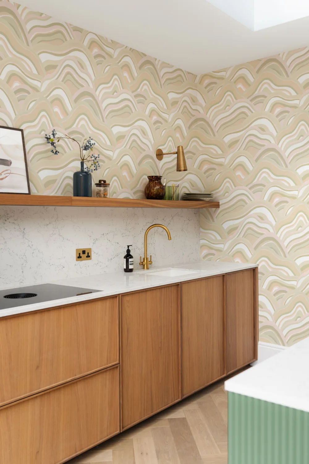 Verde abstract pictat dune Wallpaper