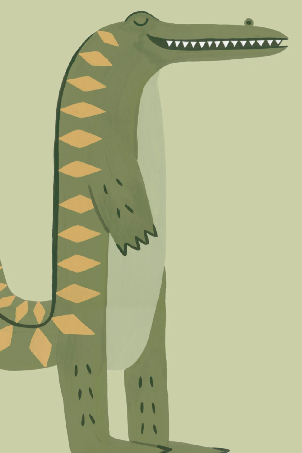 Green Kids Playful Jungle Animals Mural