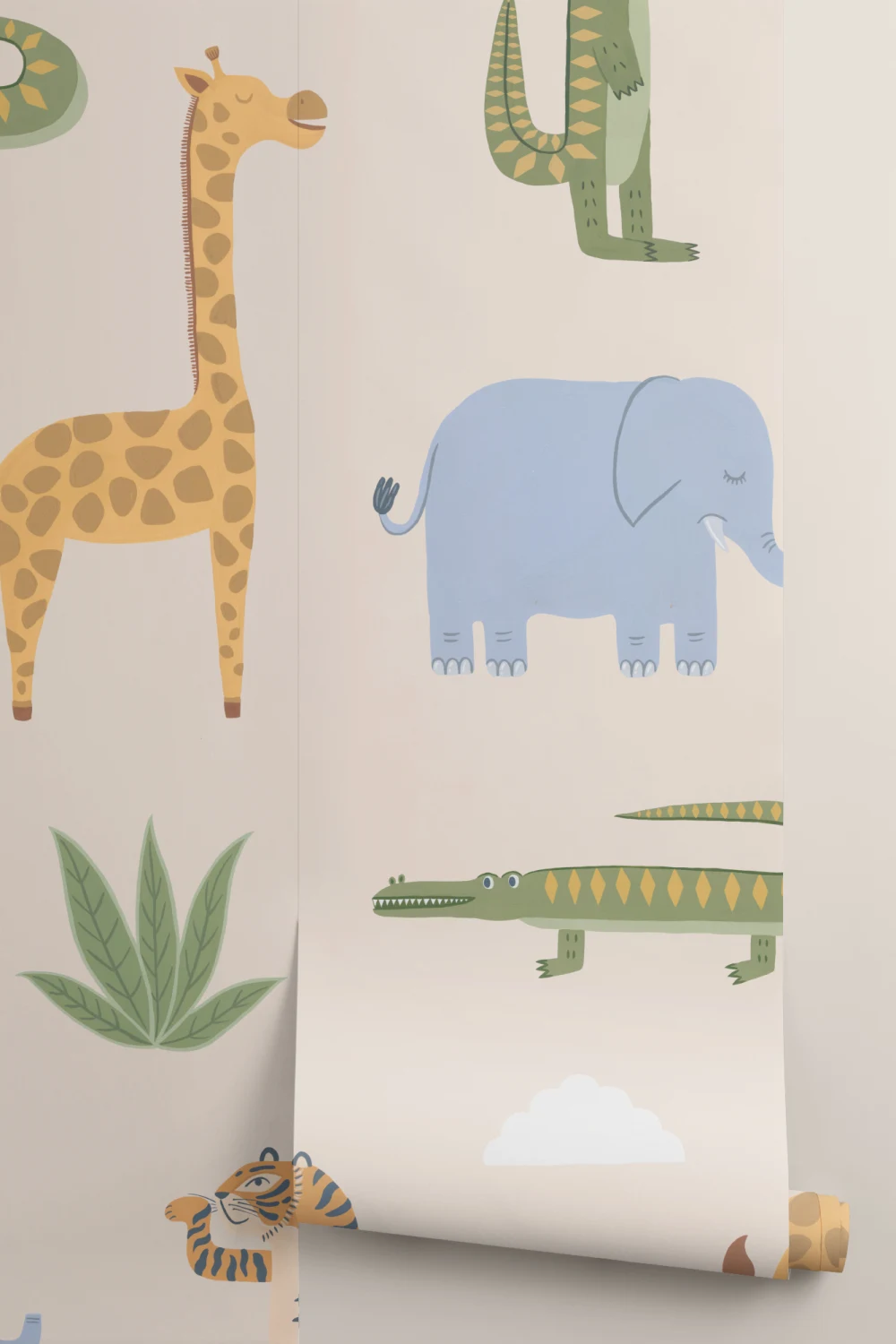 Bej copii jucăuș Jungle animale murale