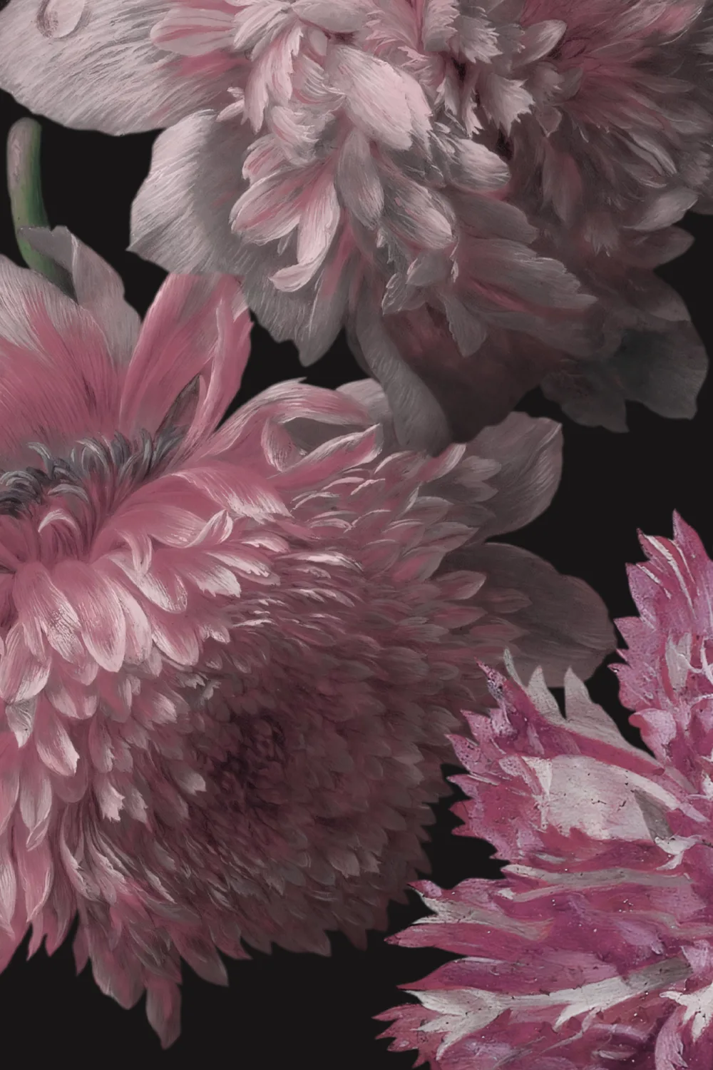 Purple Painted Large Scale Floral Mural