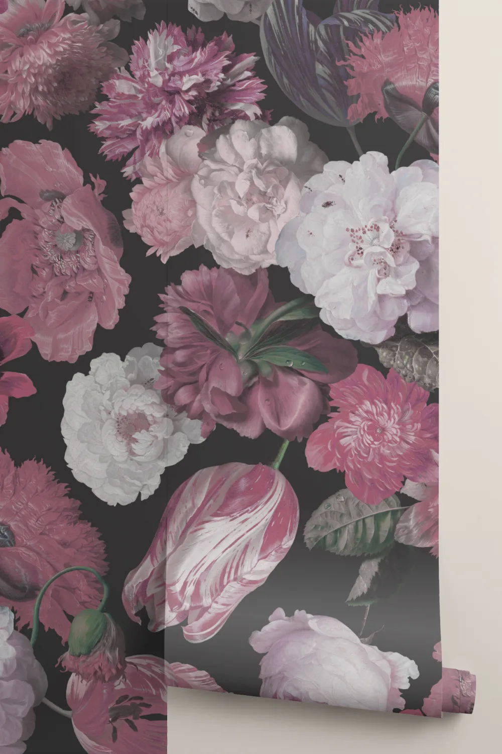 Purple Painted Large Scale Floral Mural