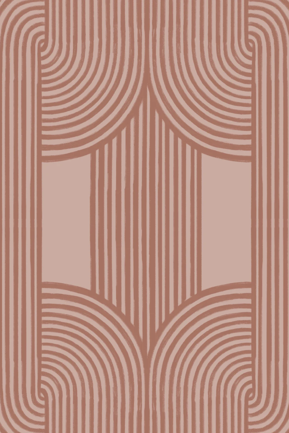 Carta da parati rosa con linee e curve rilassanti