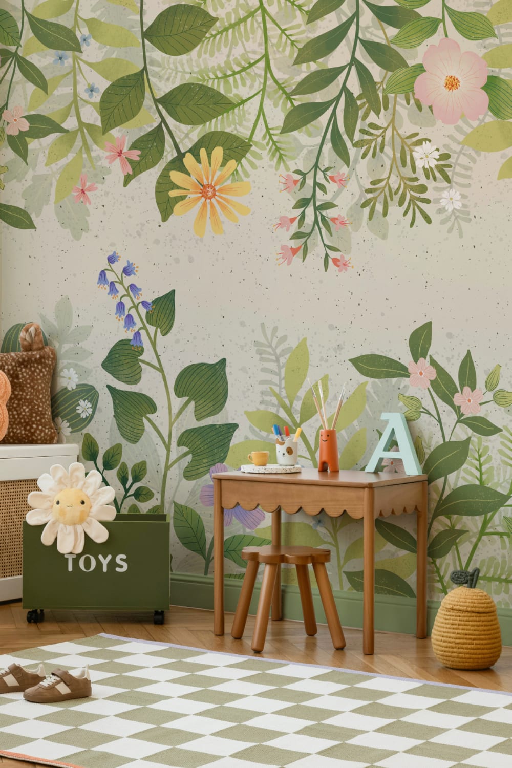 Bright Floral Garden Wall Mural - Hovia