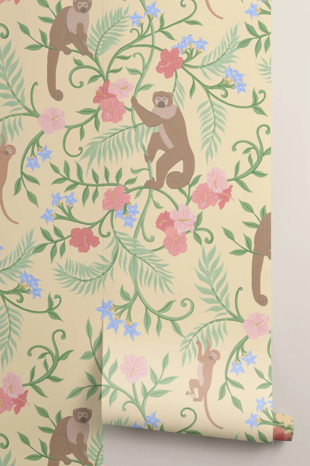 Gul Makak apa tropisk Mural-tapeter