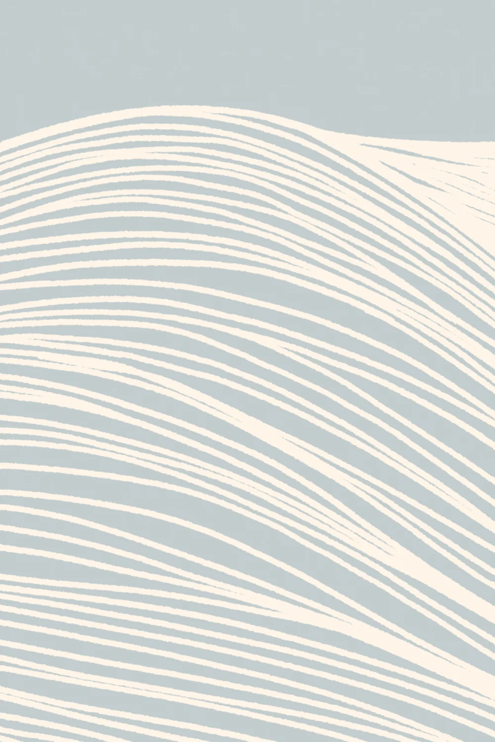 Blue Wavy Line Abstract Mural