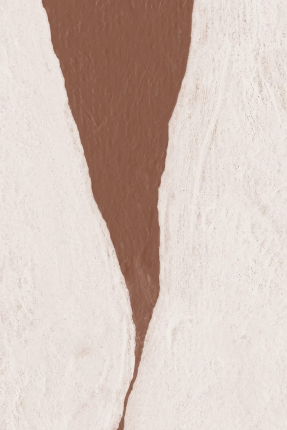 Hand-Painted Organic Form Mural in Warm Terracotta with Textured Plaster Finish