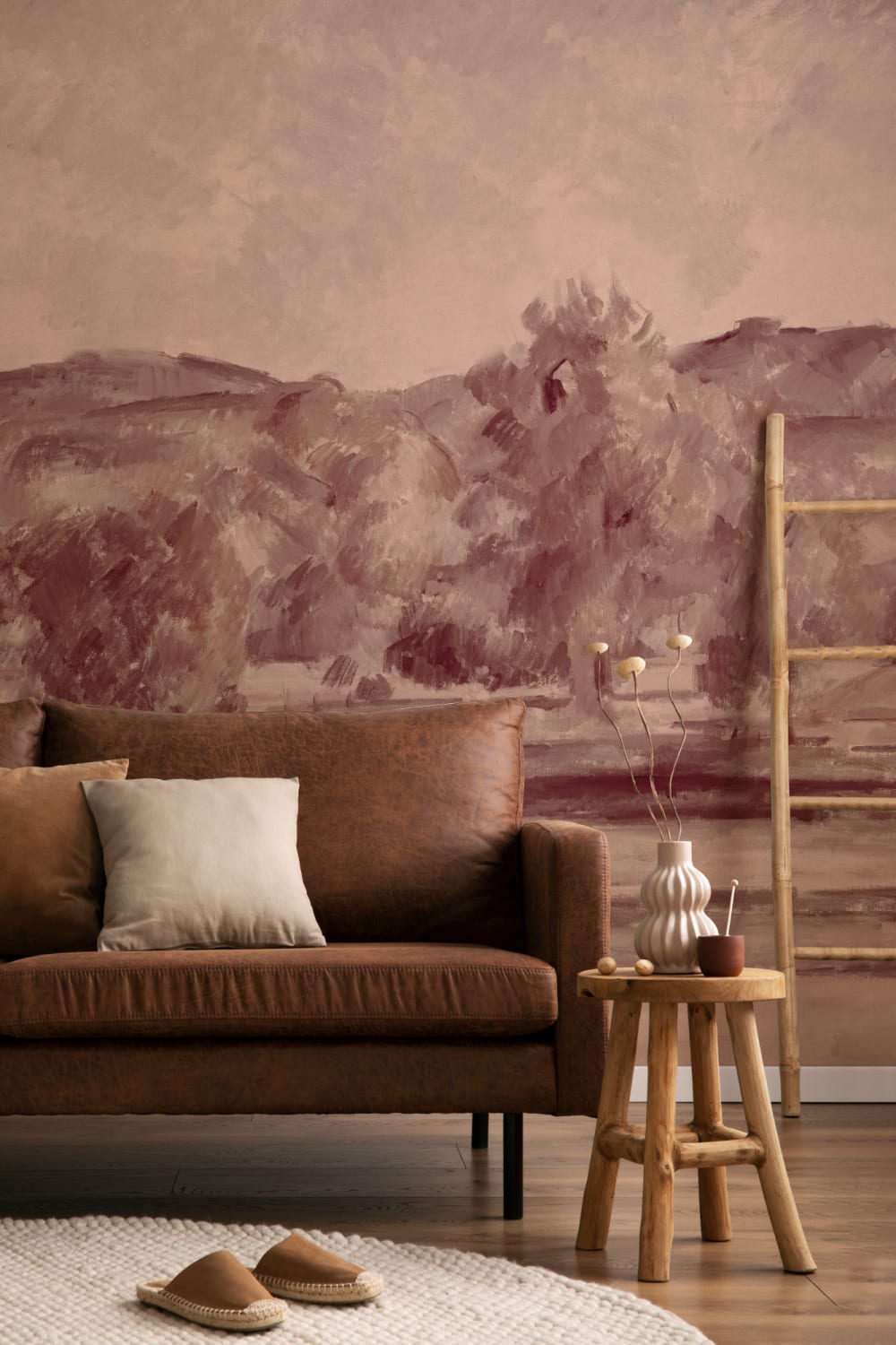 Autumn Landscape Wall Mural in Soft Dusk Tones