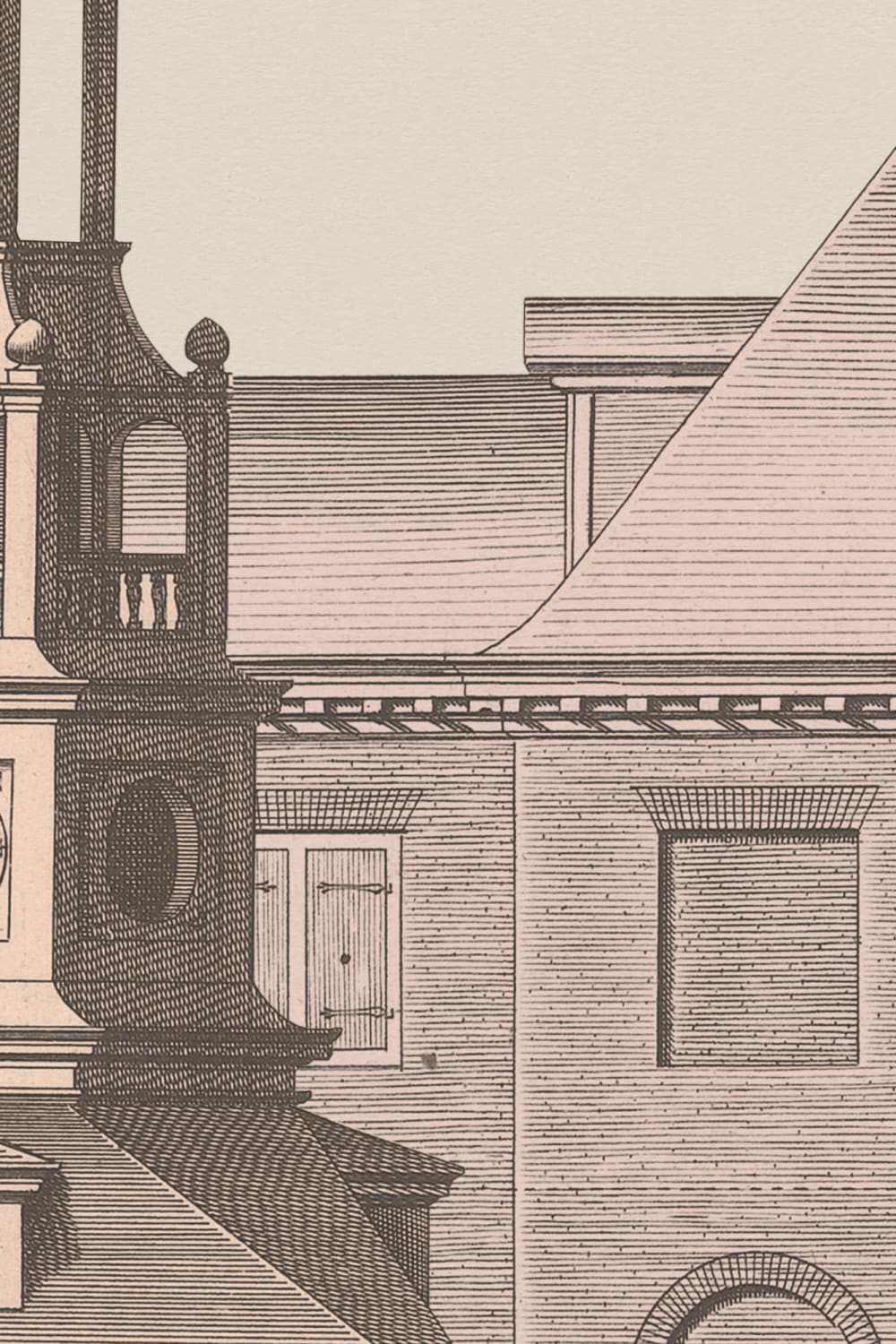 Klassinen arkkitehtoninen etsaus kuvatapetti Blueprint Design Jan Matthysz ja Pieter Jansz Post