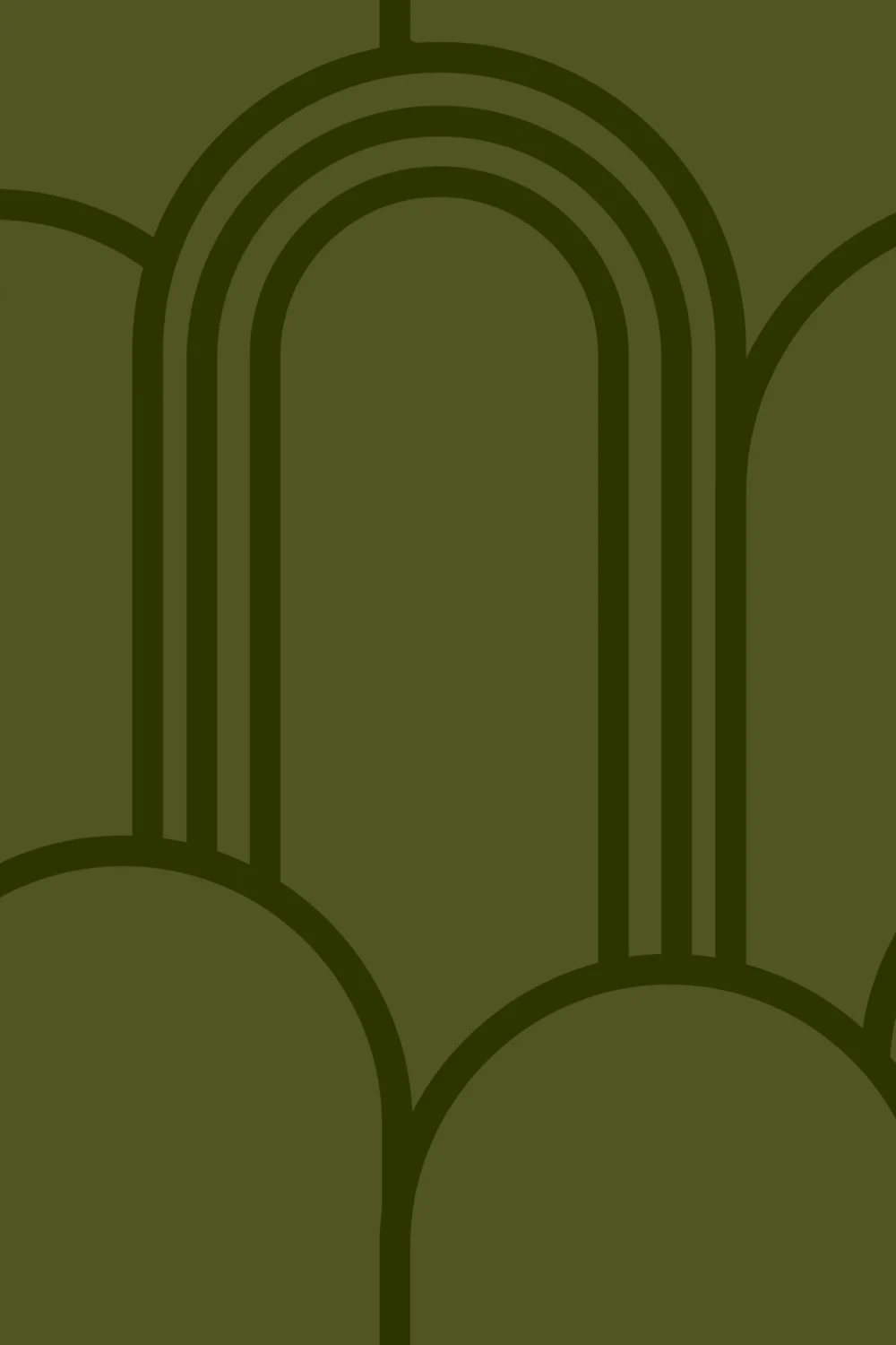 Green Art Deco Arch Repeat Pattern Wallpaper