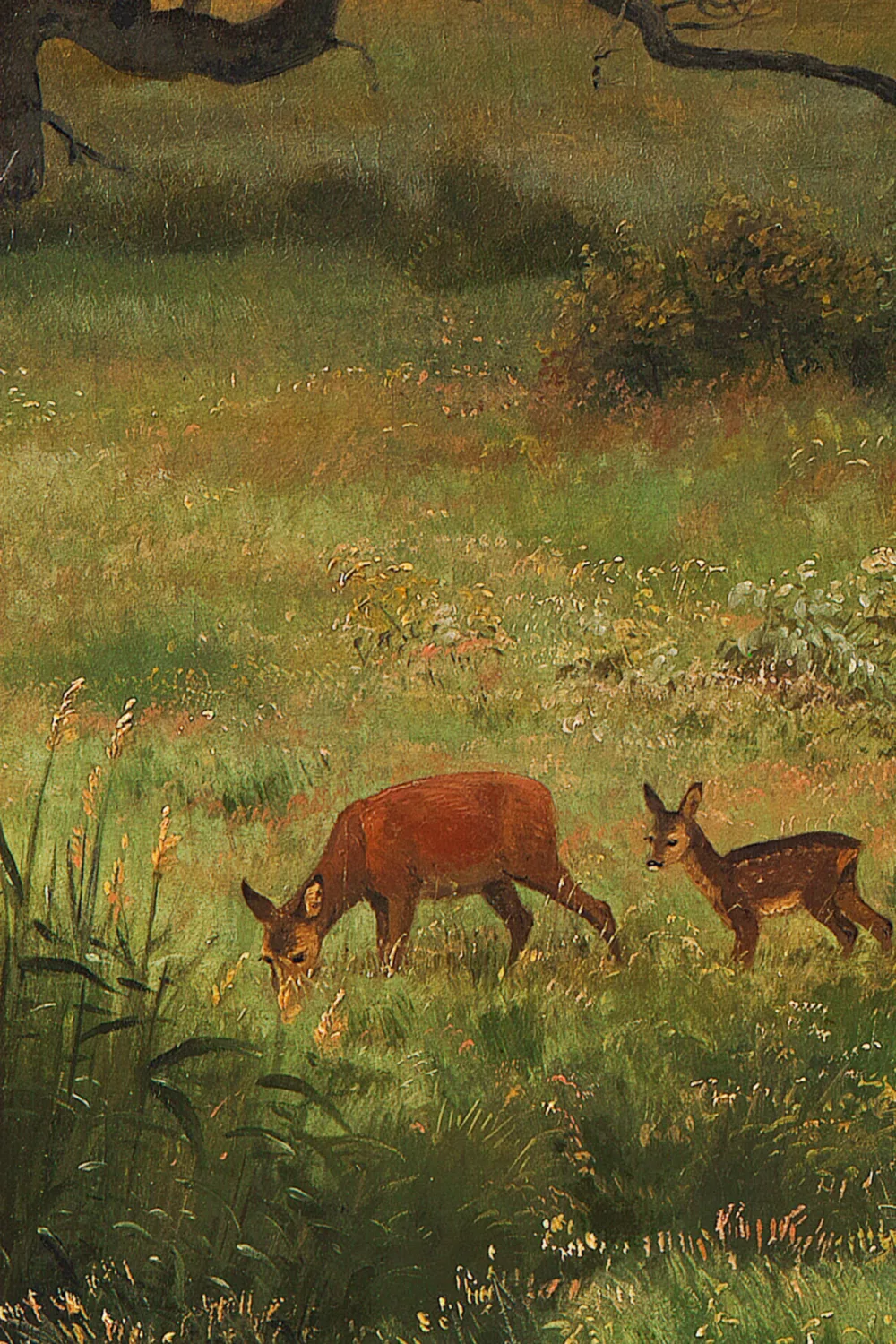 Klassieke Landschap muurschildering Doe Glade door P. C. Skovgaard