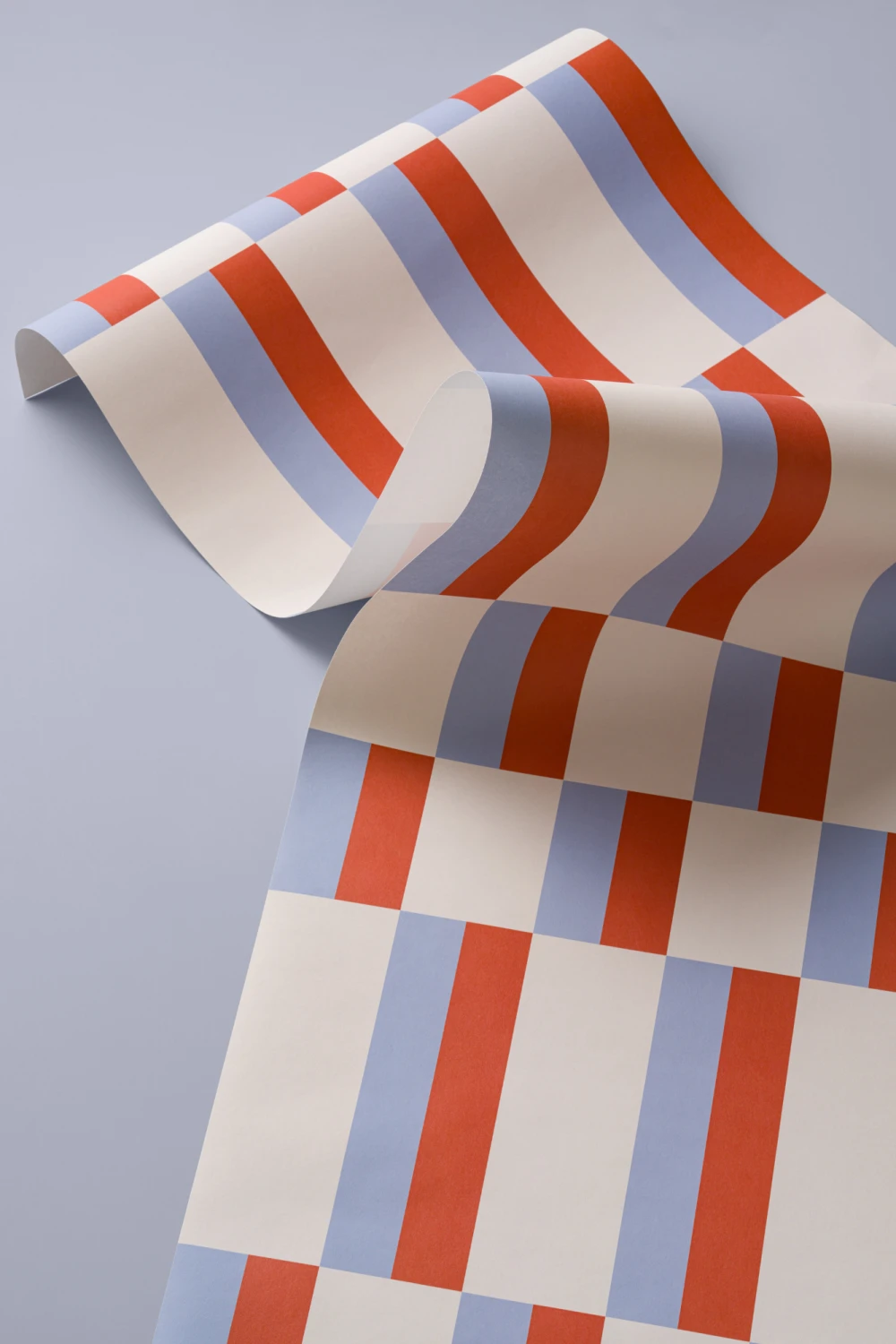 Carta da parati moderna e geometrica Bauhaus blu e arancione