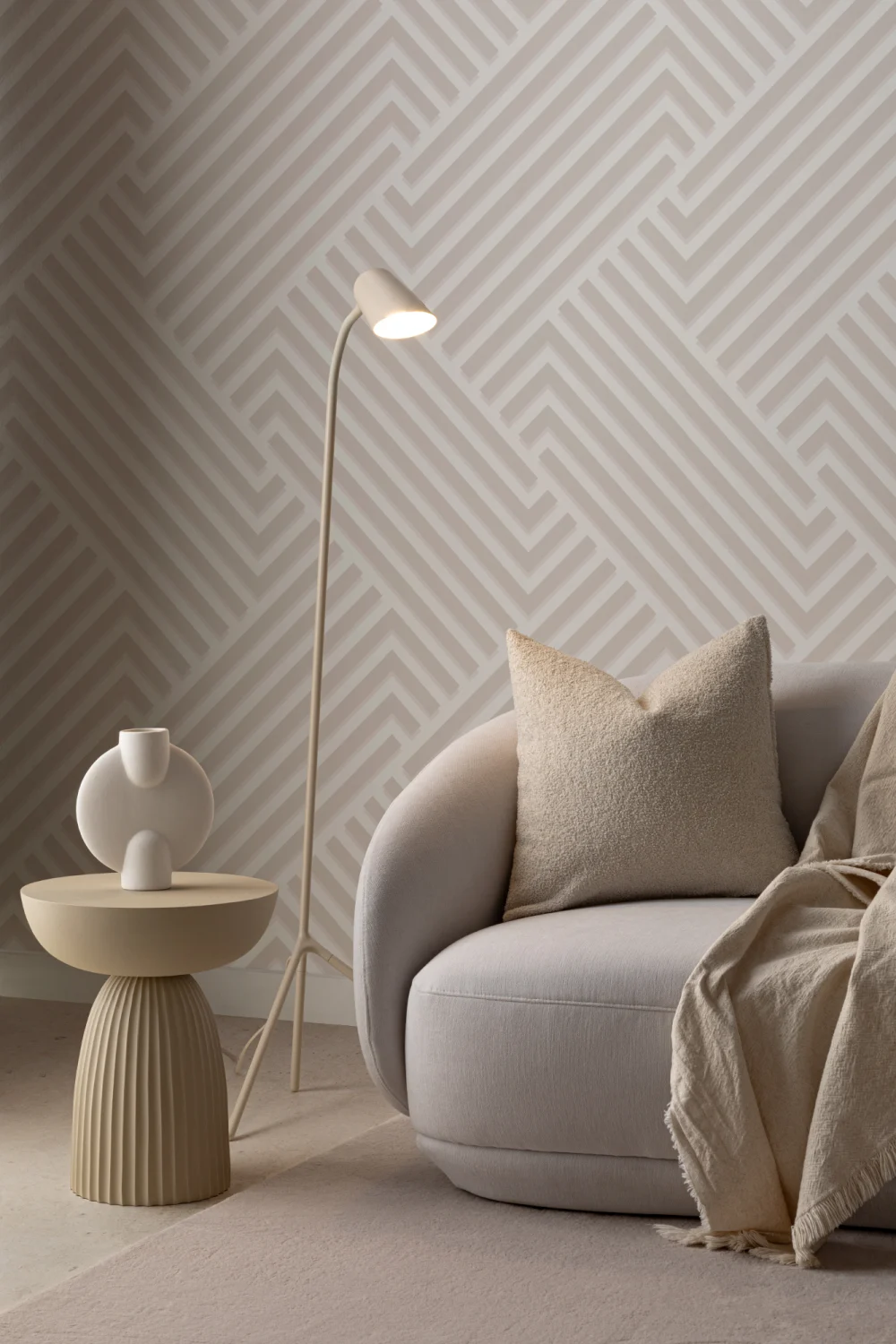 3D Geometric Stripes Wallpaper