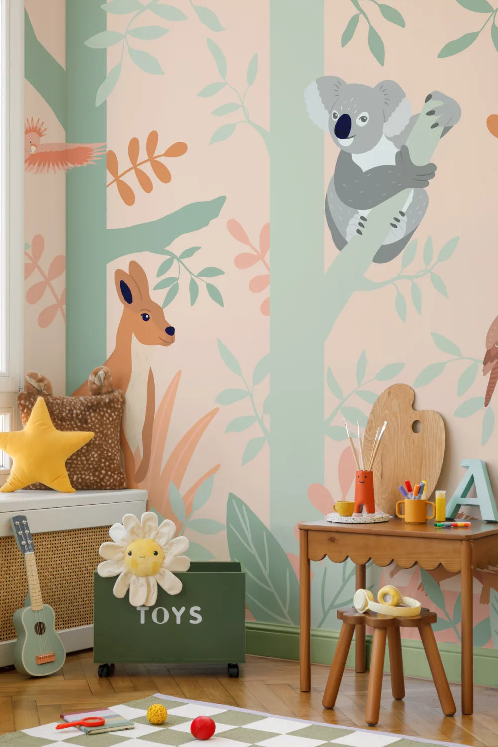 Koala and Kangaroo Australian Jungle Kids Wallpaper Mural