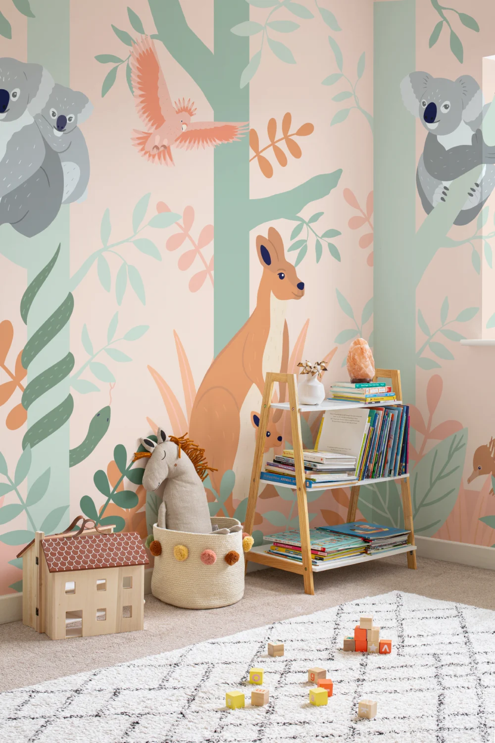 Koala and Kangaroo Australian Jungle Kids Wallpaper Mural