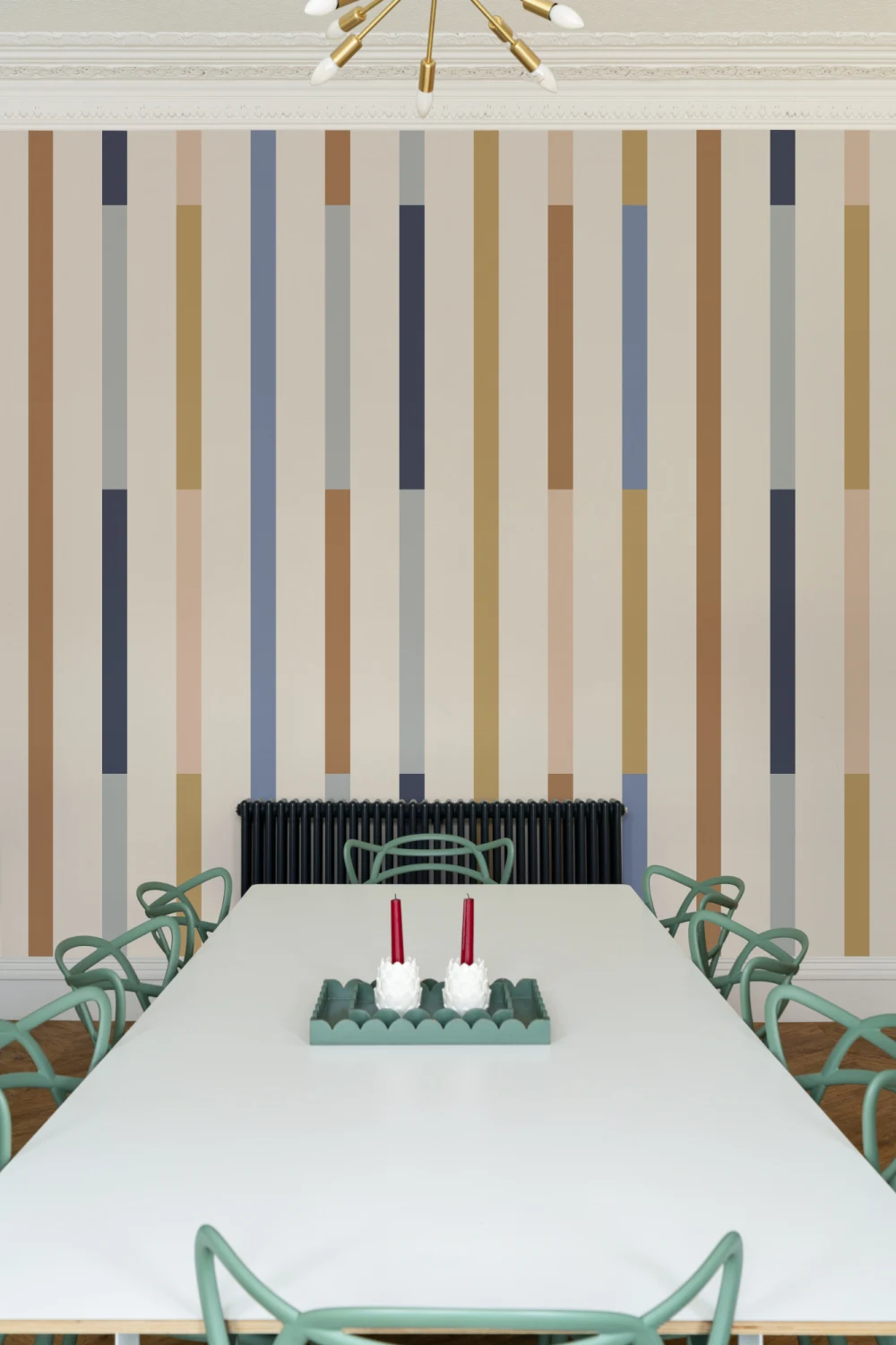 Multicolor Striped Retro Style Statement Wall Mural