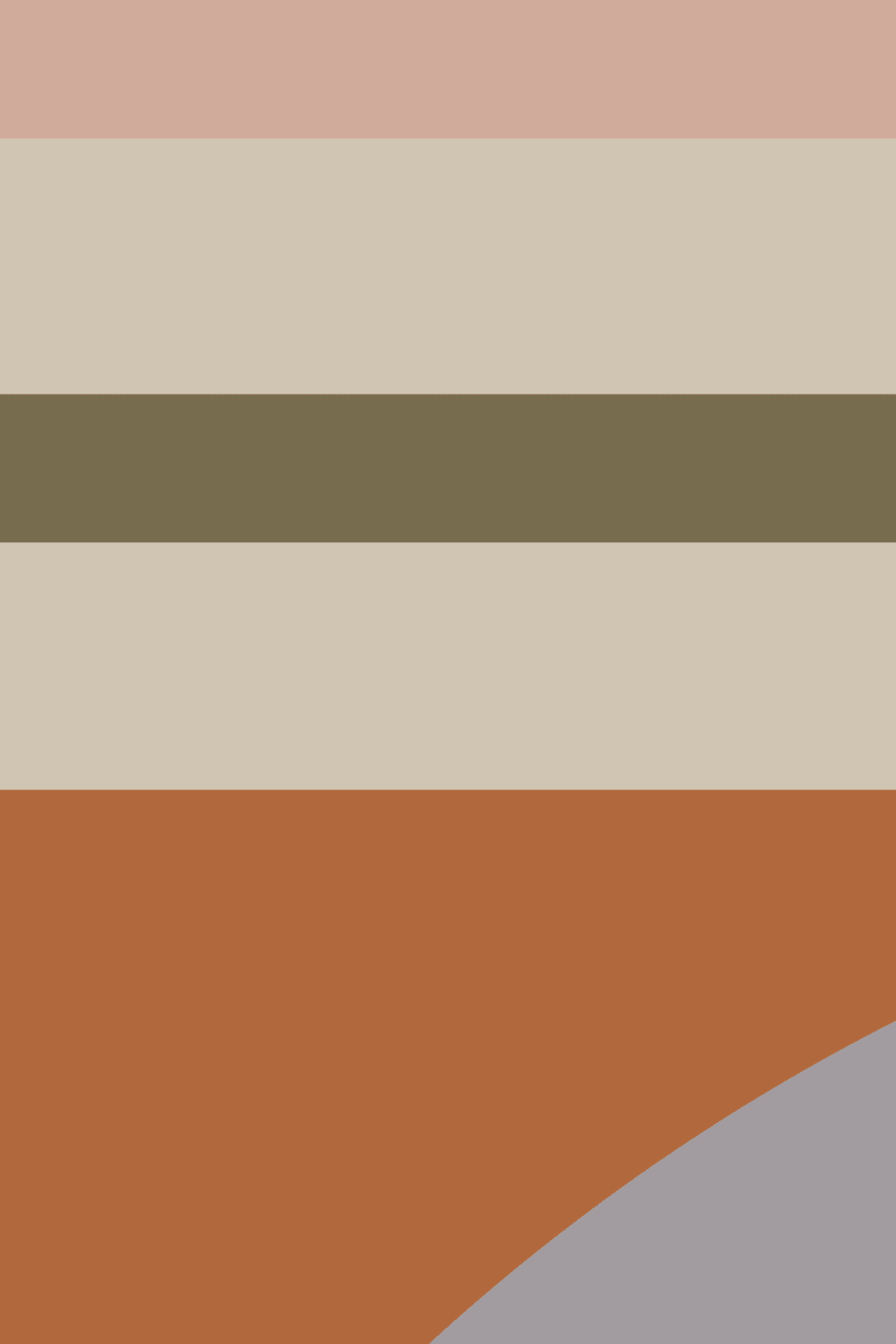 Retro Orange Geometric Design Mural