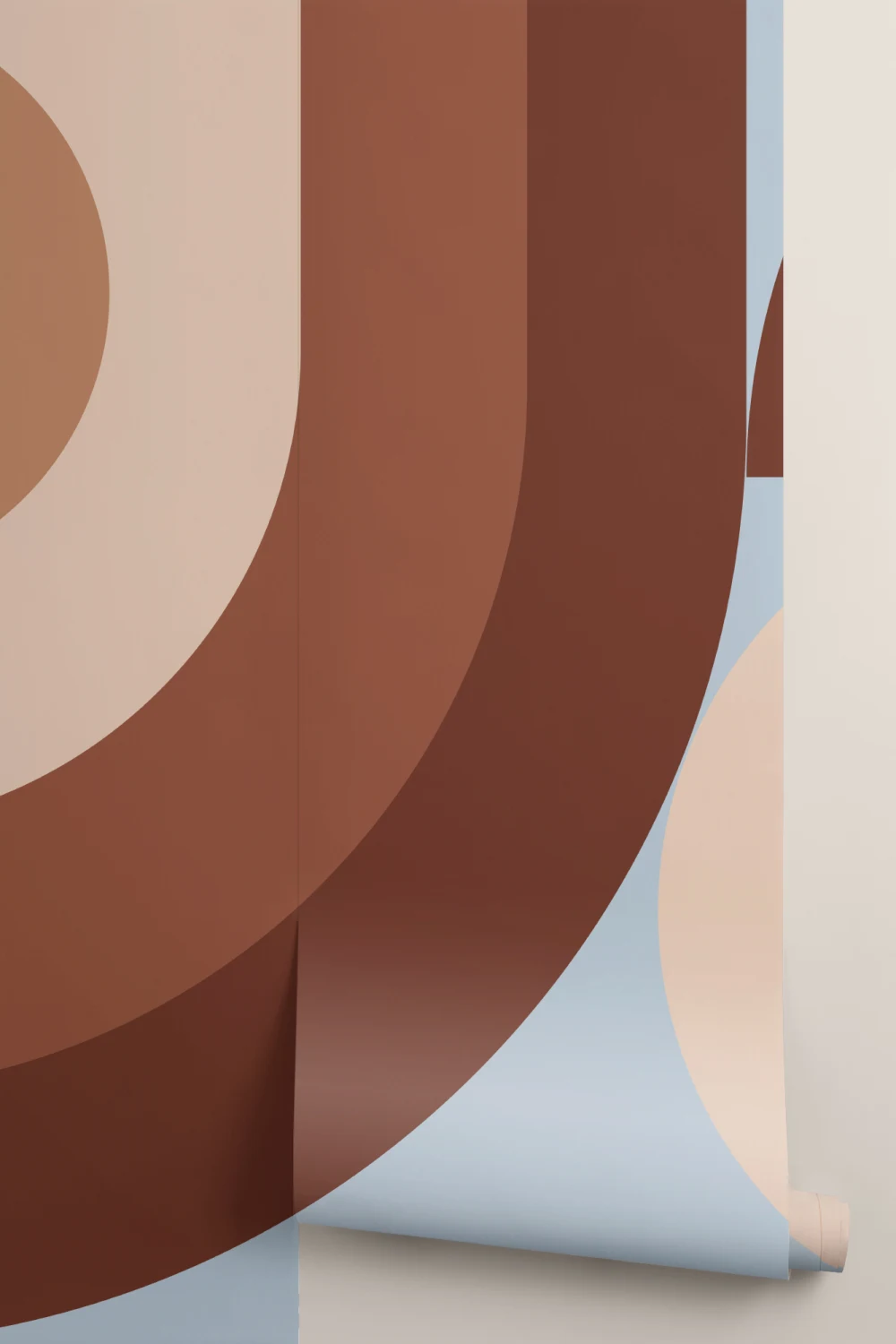 Verbrand Oranje Geometrisch Patroon Hedendaagse Muurschildering