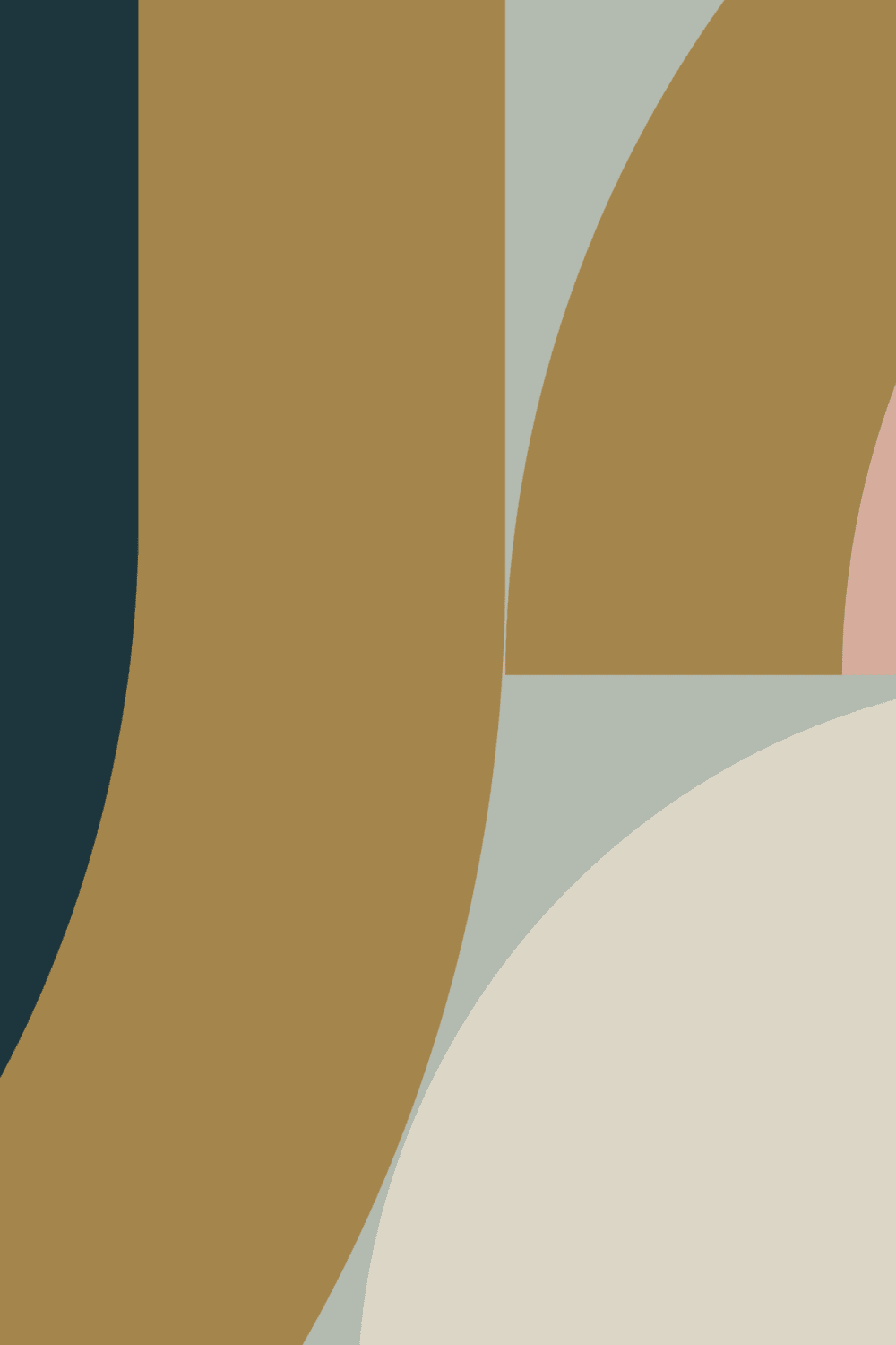 Navy Retro Geometric Pattern Abstract Mural