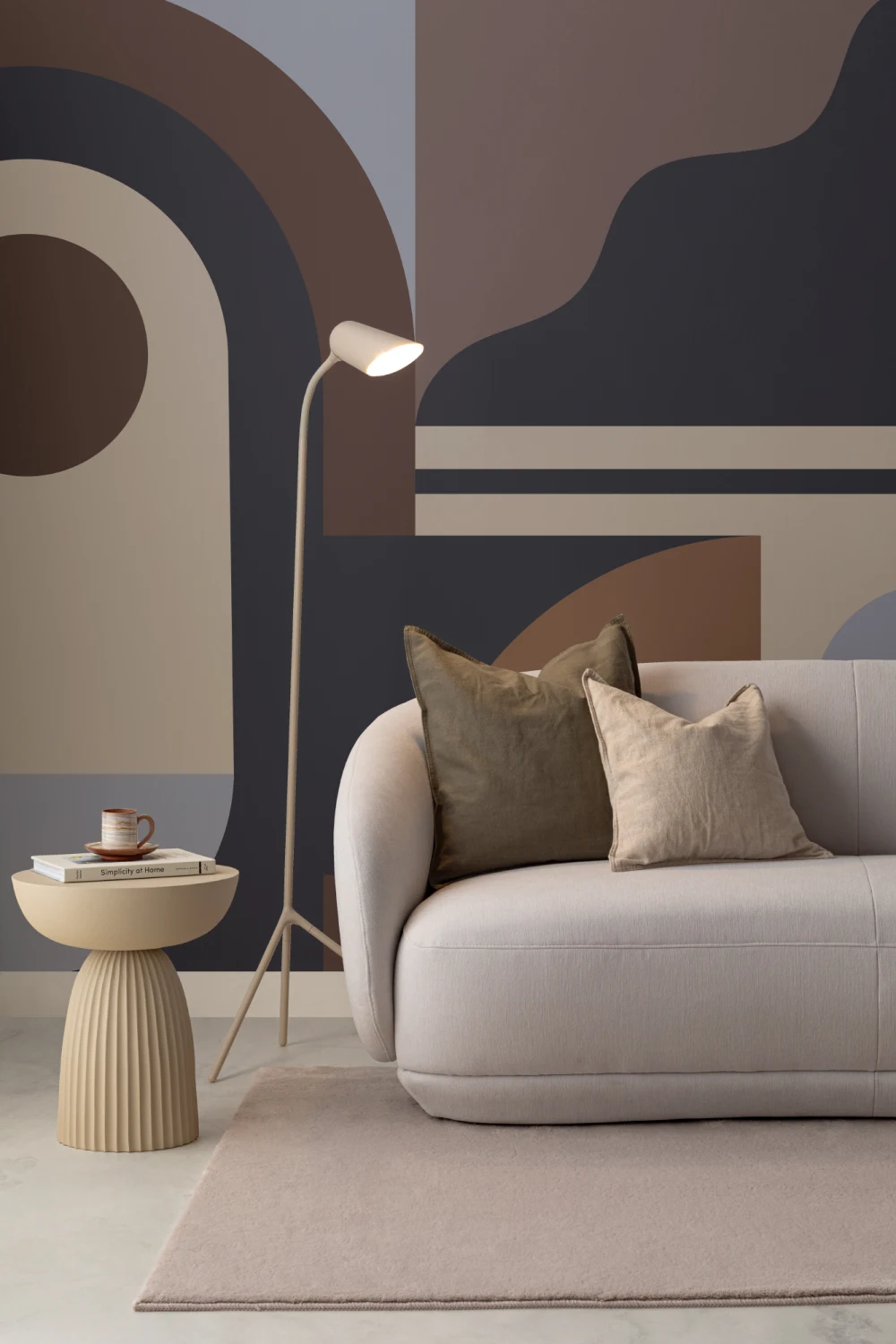 Murale geometrică modernă îndrăzneață multicoloră mid-century