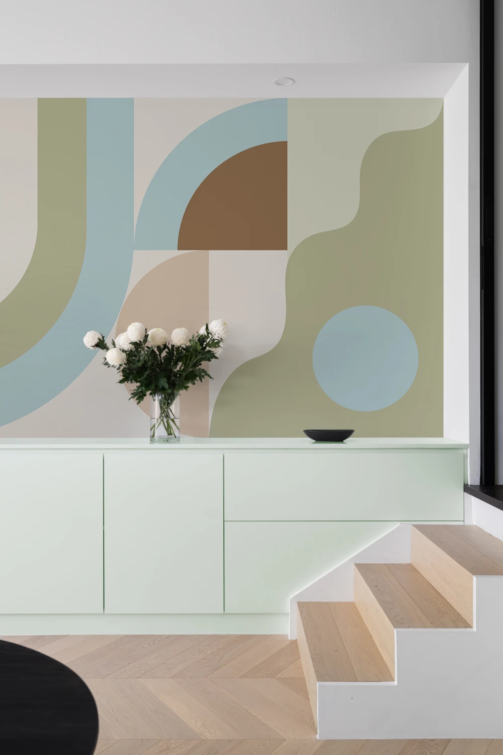 Multicolor Geometric stil retro murale