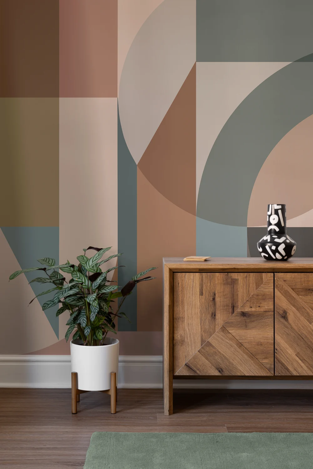 Multicolor Abstract Geometric Modern Pattern Mural