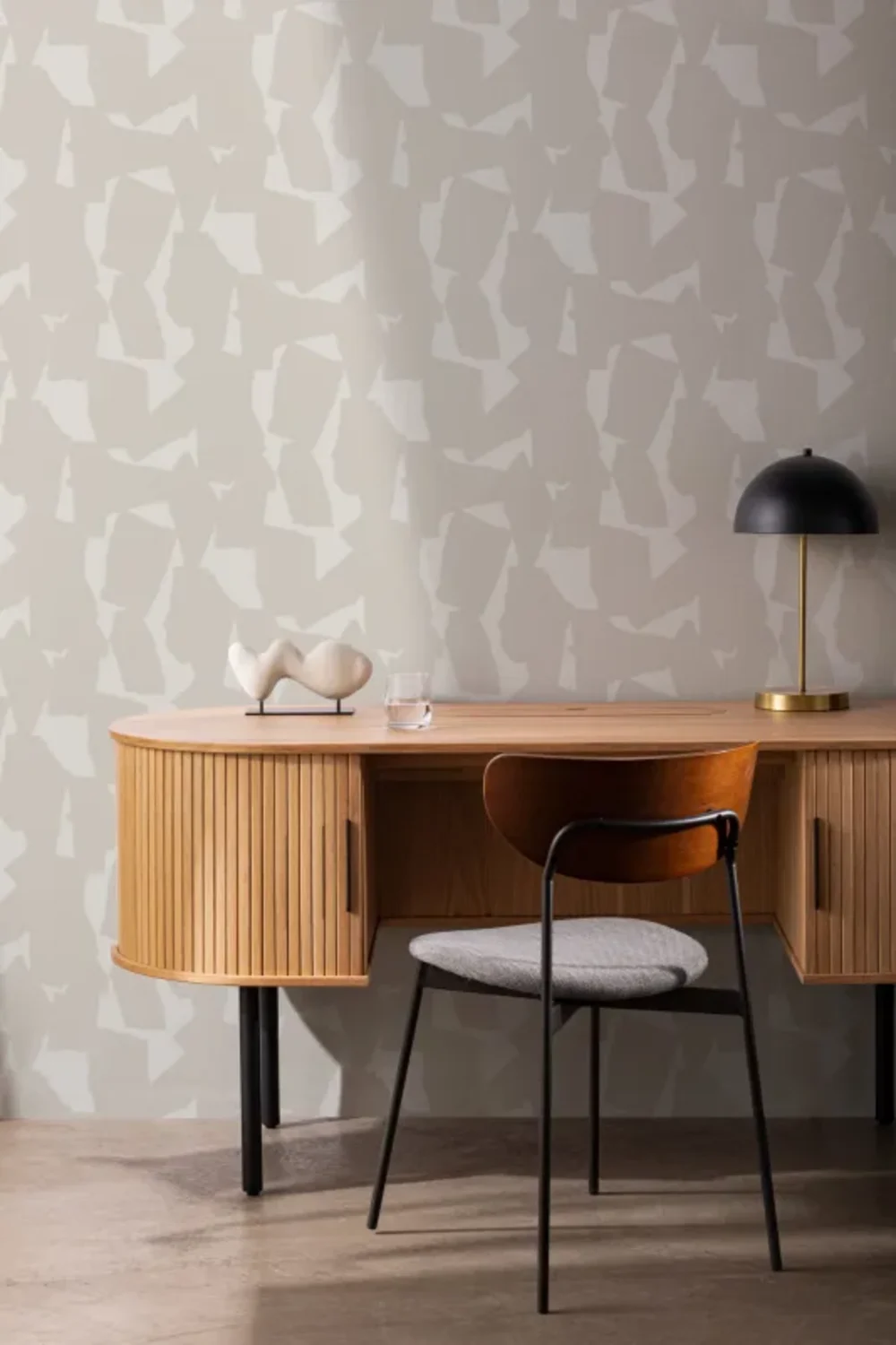 Neutral Tone Graphic Abstract Repeat Pattern Wallpaper