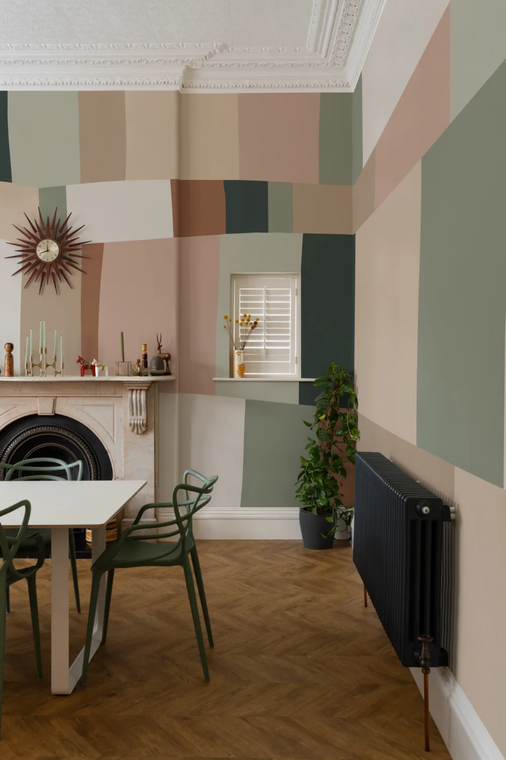 Pastel Colour Block Stripes Wallpaper Mural