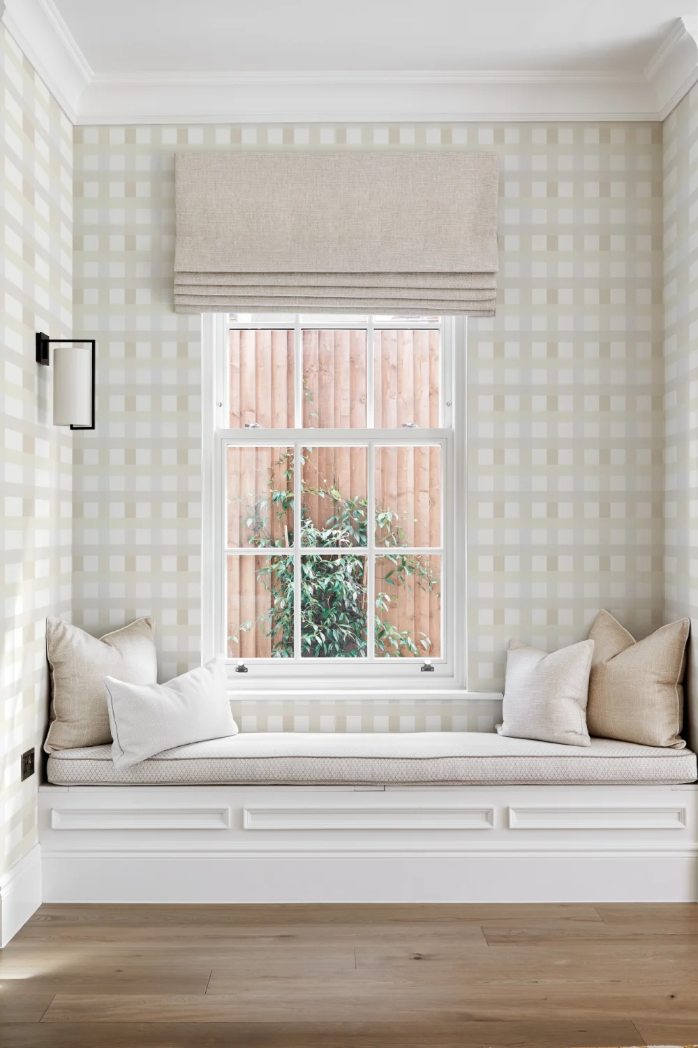 Licht Neutraal Gingham Behang