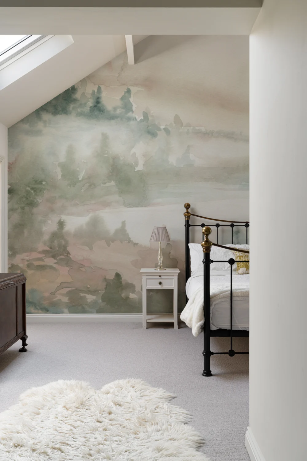 Pastell viskande naturlandskap mural-tapeter för fridfulla utrymmen