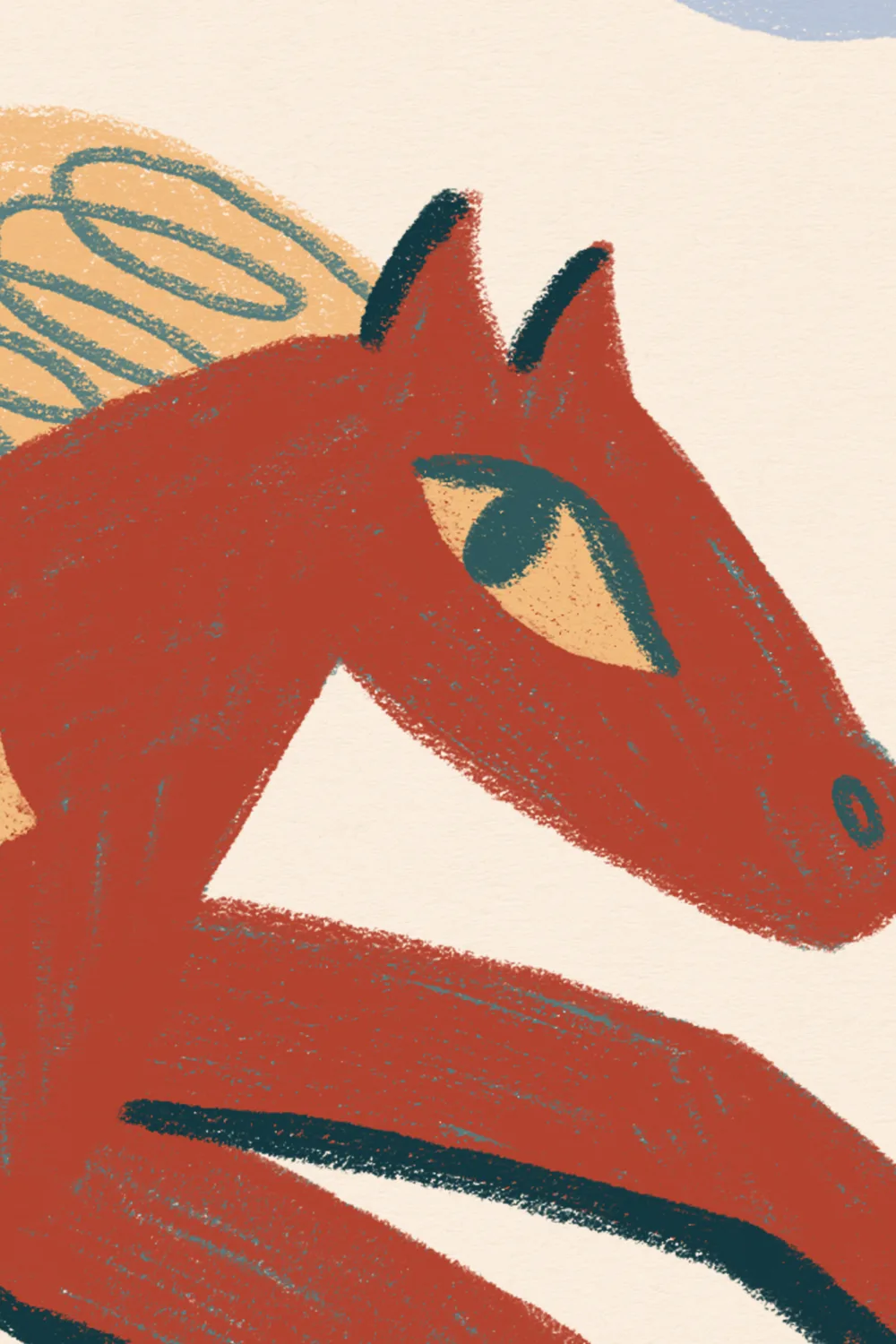 Mural de papel pintado Multicolor Playful Pony Kids Animal Mural