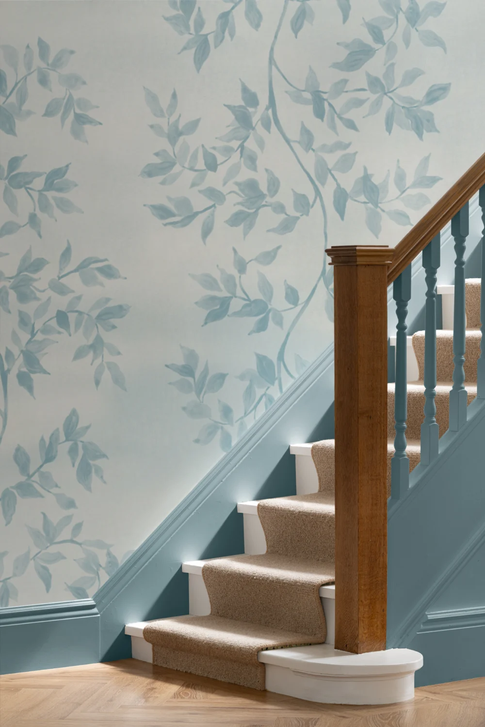 Albastru Botanic frunze Design Poetic Murale