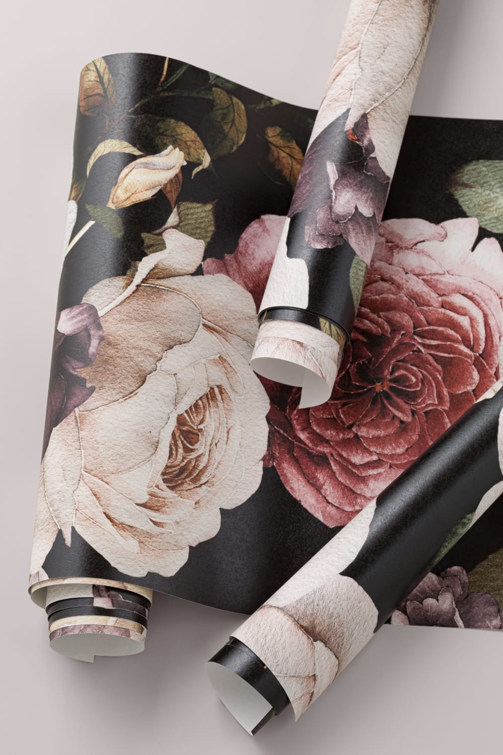 Purple & Pink Dark Floral Wallpaper Mural