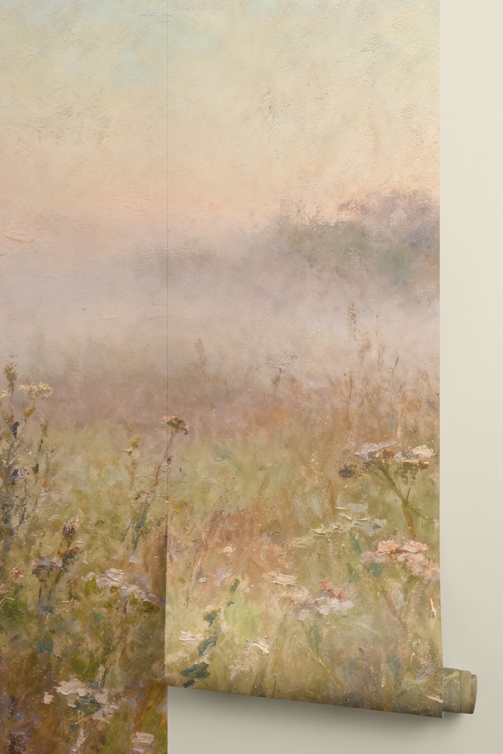 Multicolor Tranquil Meadow Landscape Wall Mural