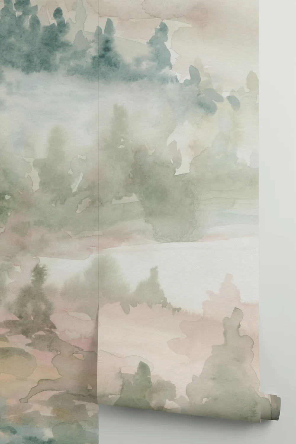 Pastell viskande naturlandskap mural-tapeter för fridfulla utrymmen