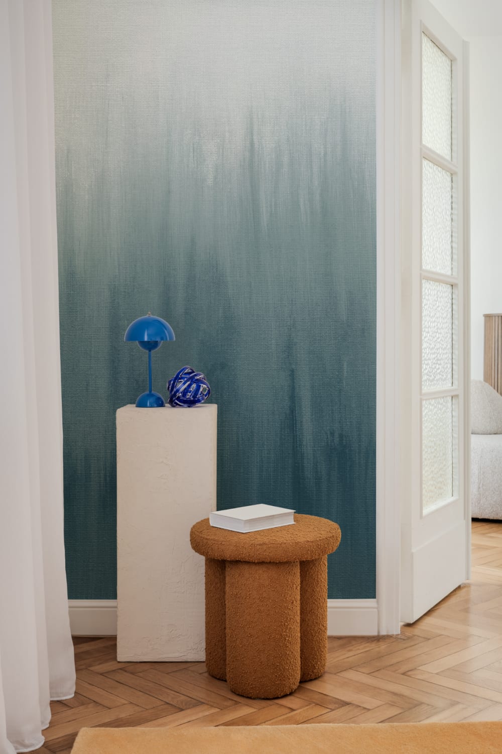 Serene Blue Gradient Abstrakte Kunst Fototapete