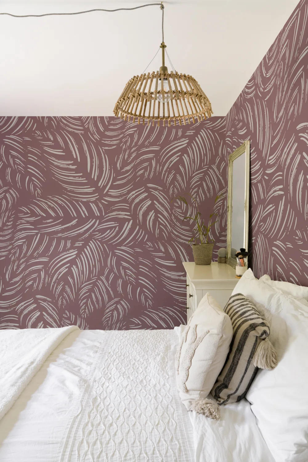 Mauve Contemporary Abstract Pattern Wall Mural