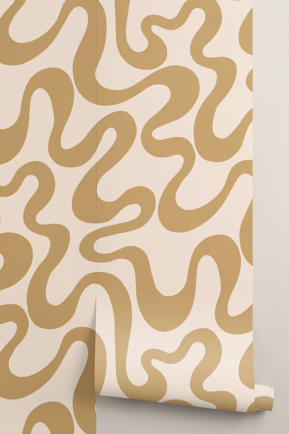 Goudgeel Retro Abstract Vibe Patroonbehang