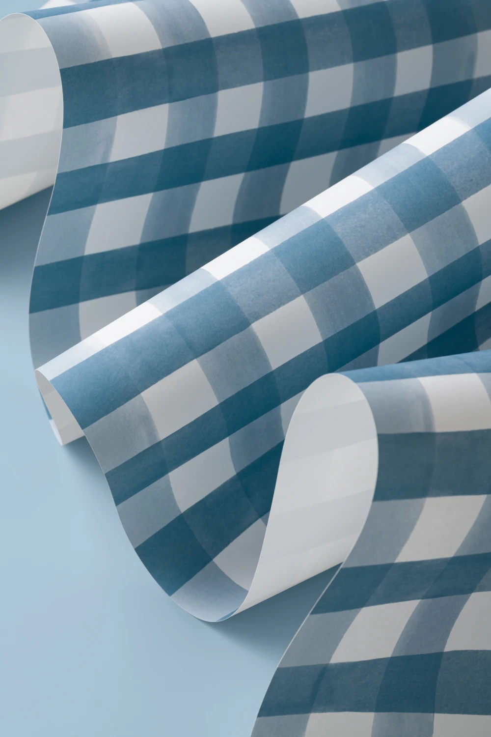 Navy Watercolor Gingham Wallpaper