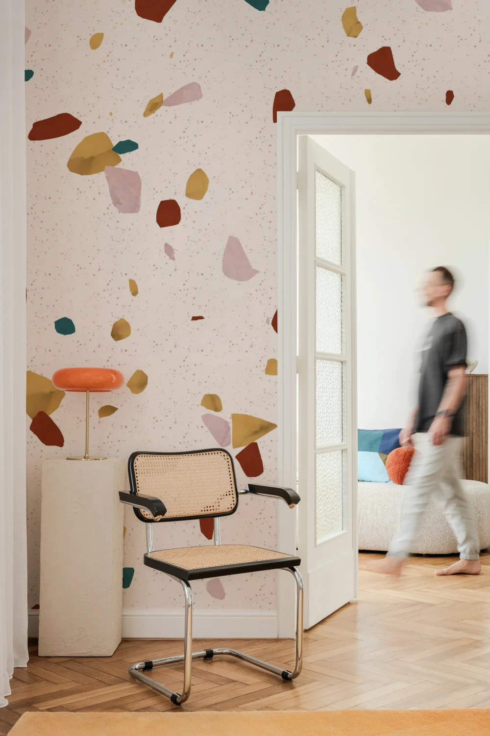 Neutru marmură piatră Terrazzo Print Wallpaper Mural
