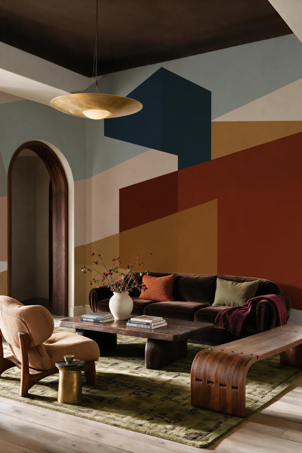 Modern Abstract Block Shapes Wallpaper Mural