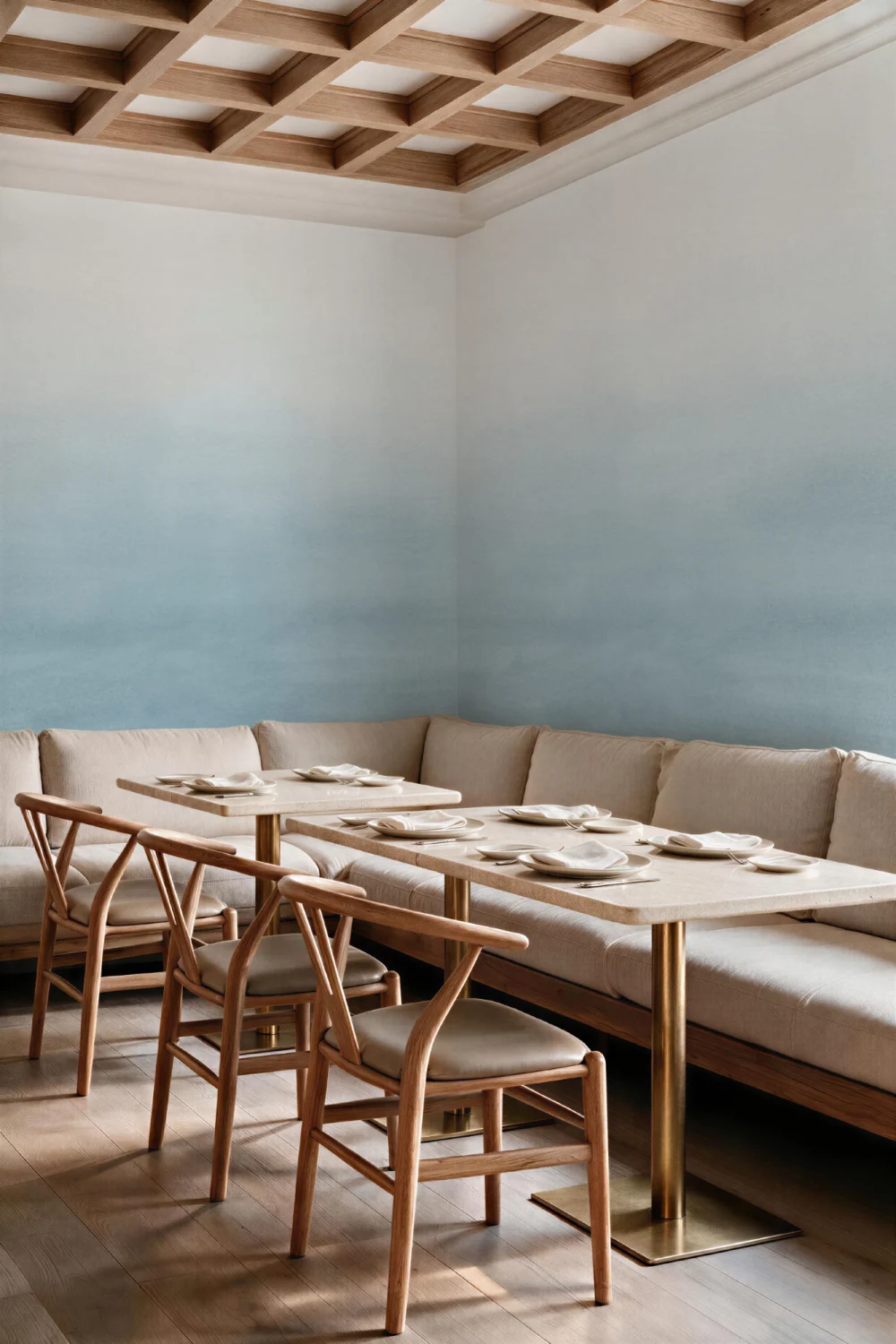 Light Blue Watercolor Ombre Ocean Wallpaper Mural
