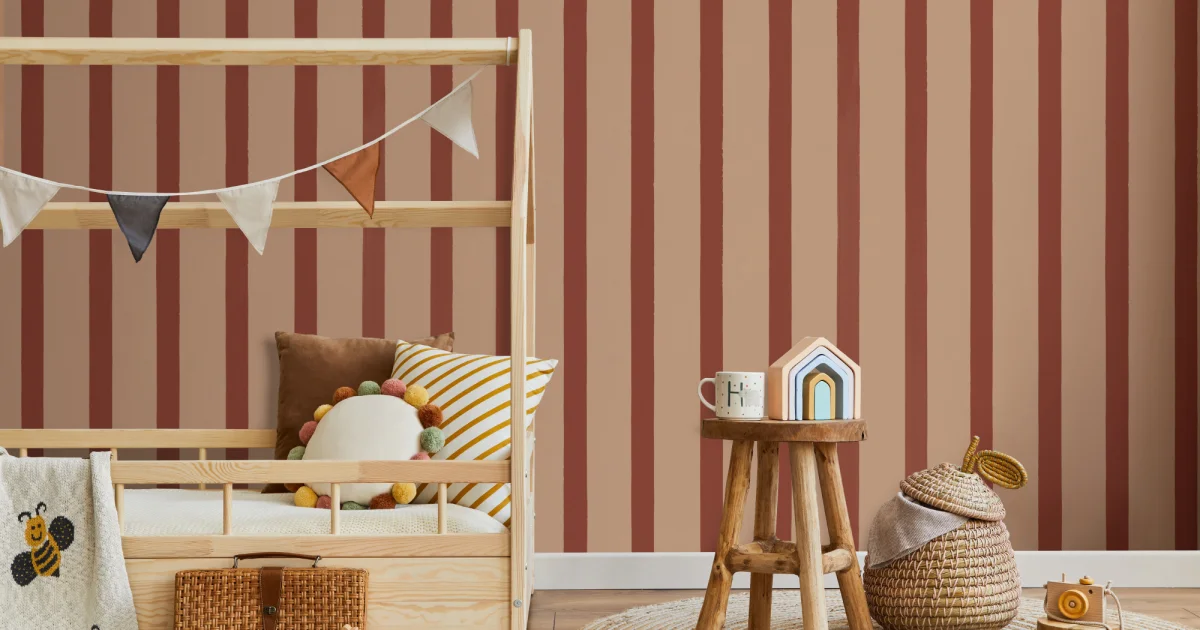Pink And Red Striped Classic Wallpaper Mural – Hovia