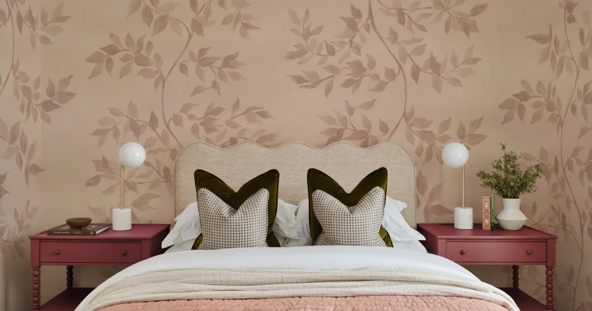 Pink Botanical Vintage Style Nature Mural – Hovia - Hovia