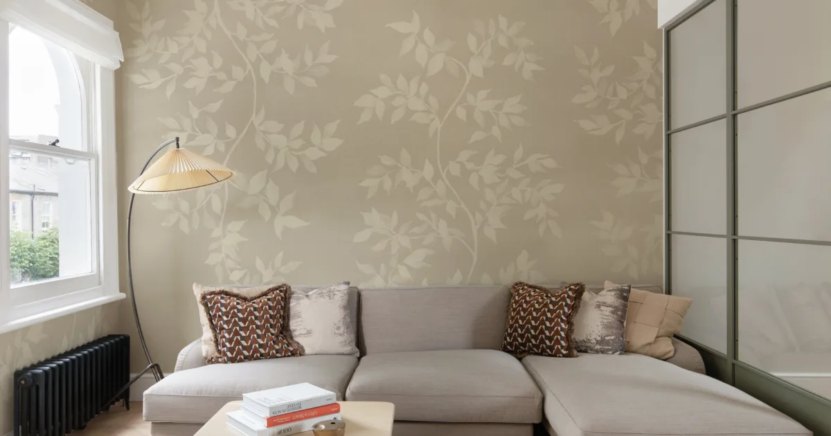 Beige Botanical Elegance Wall Mural – Hovia