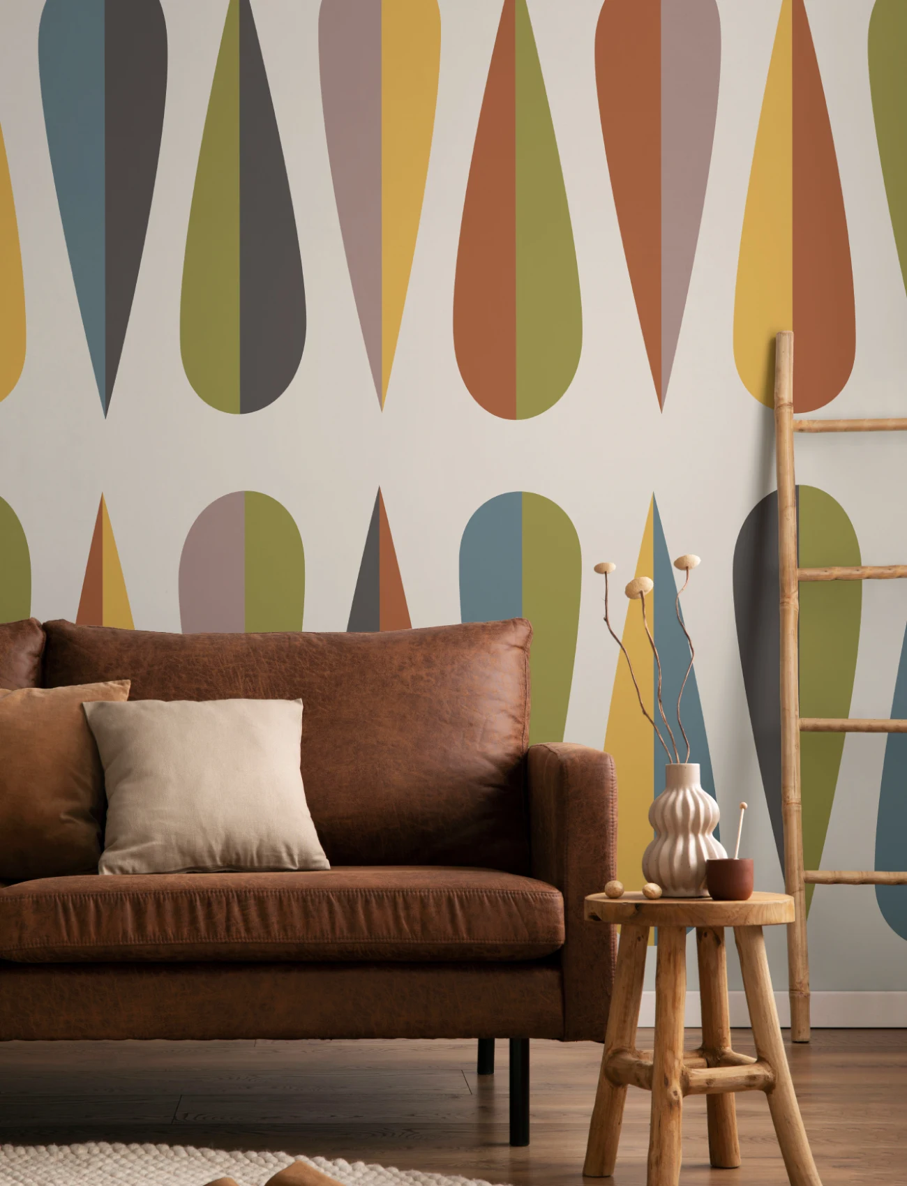 Wegner Colorful Retro Wallpaper Mural - Hovia