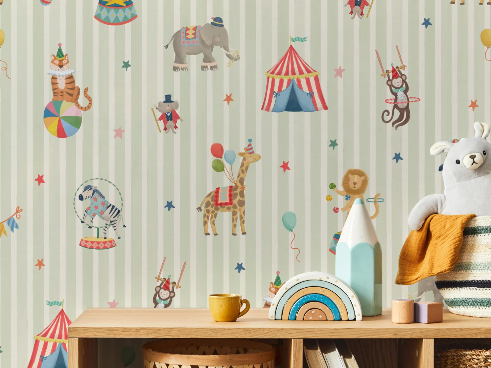 Little Big Top Green Mural - Hovia - Wall Mural