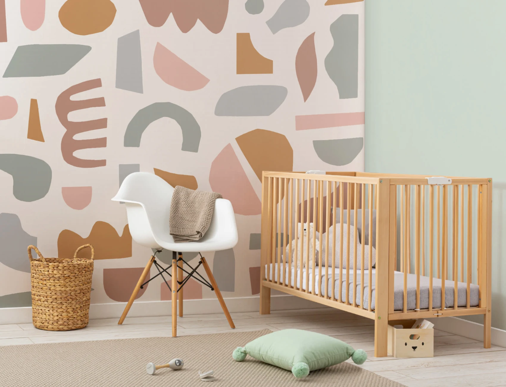 Pastel Rustic Abstract Shapes Wallpaper Mural