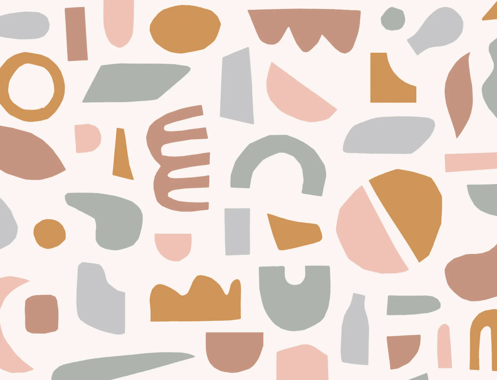 Pastel Rustic Abstract Shapes Wallpaper Mural