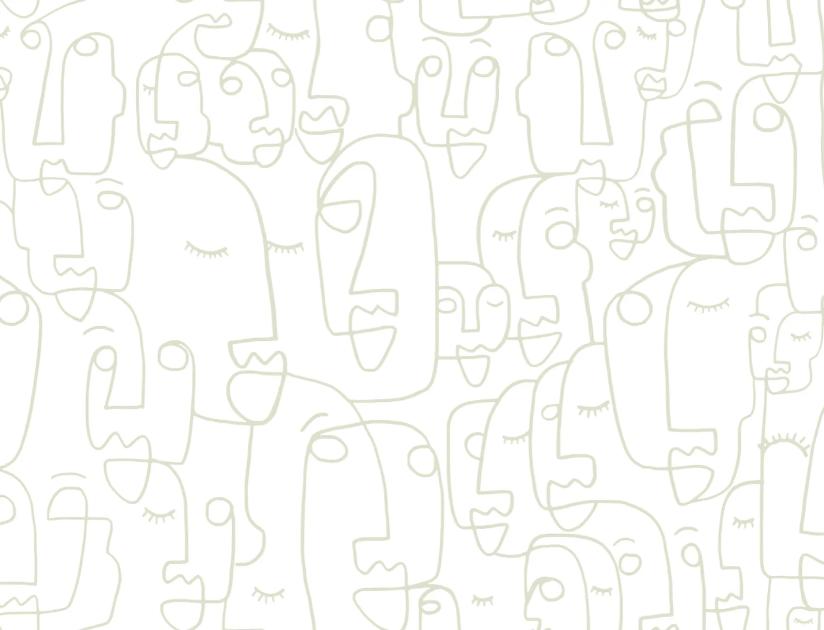 Sage Line Drawing Face Wallpaper Mural